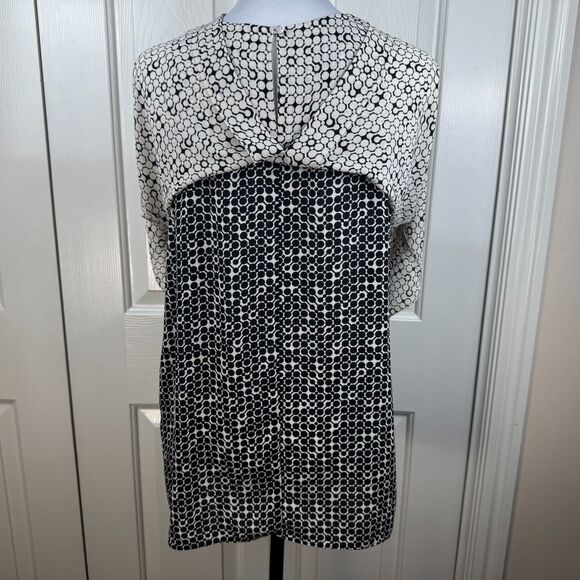 Max Studio Women Halter Top Size Small Geometric Print Black Beige Sleeveless - Picture 5 of 9